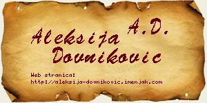 Aleksija Dovniković vizit kartica